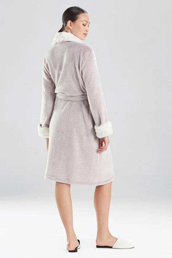 Natori Plush Faux Fur Short Robe