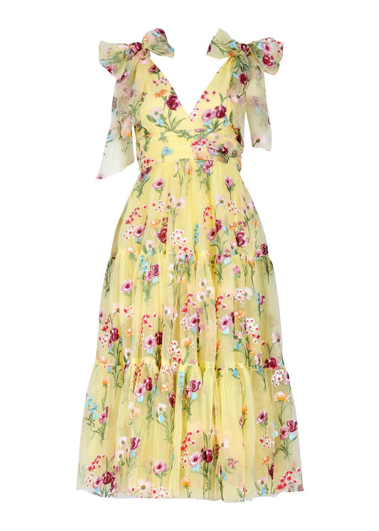 JessaKae Margaret Midi Dress Yellow