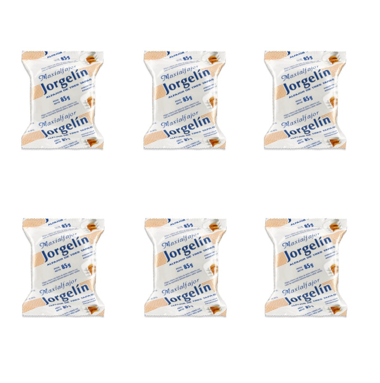 Pampa Direct Jorgelín Alfajor Triple White Chocolate Cookie with Dulce de Leche, 85 g / 3 oz (pack of 6)