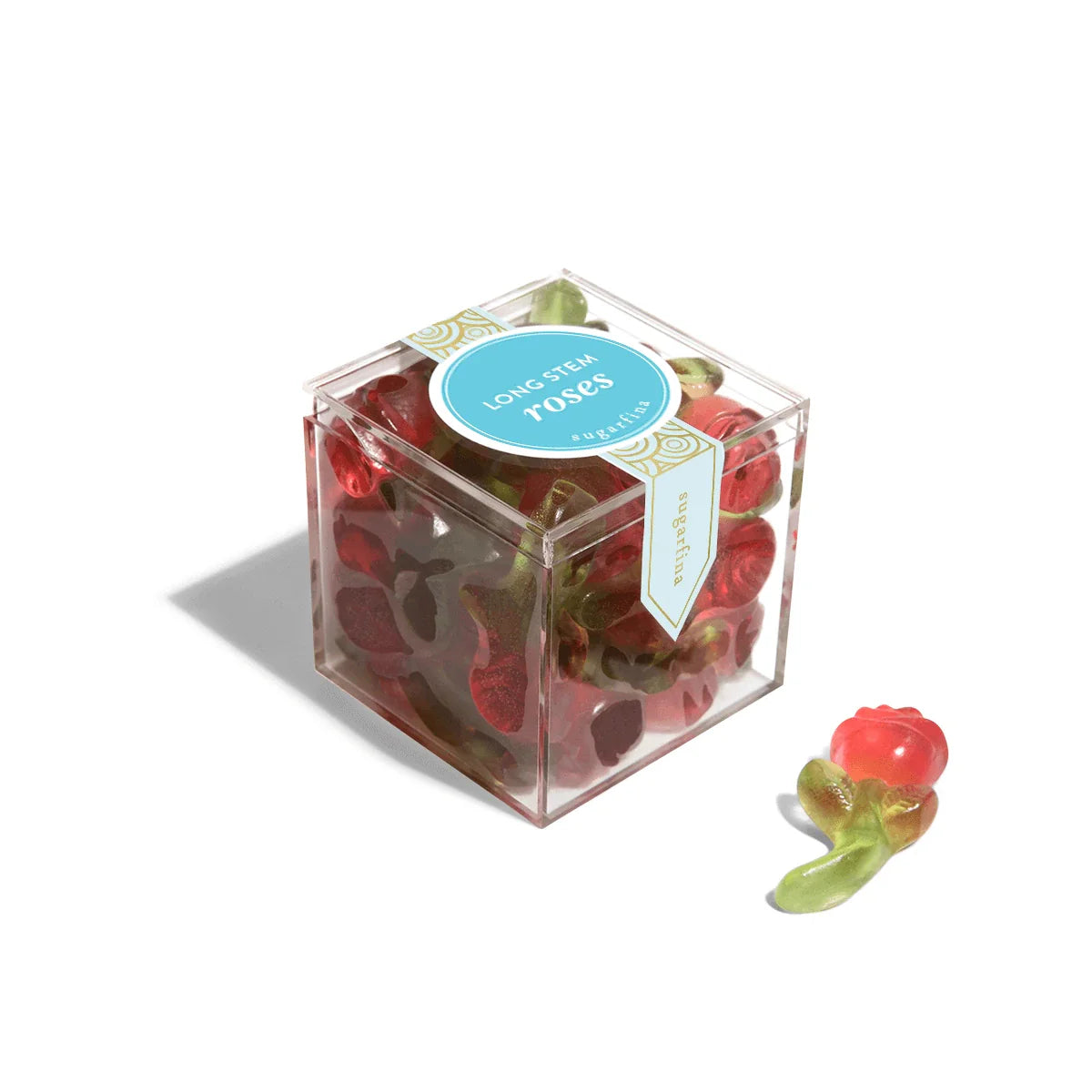 Sugarfina Long-Stem Roses Cherry Gummy - Small Candy Cube (x4)