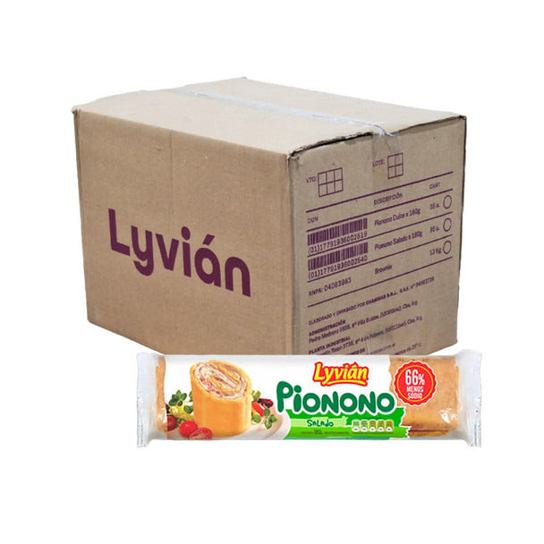 Pampa Direct Lyvián Savory Pionono Roll - Argentine Delight Ideal for Salty Cravings Pionono Salado Wholesale Bulk Box, 180 g / 6.34 oz (box of 35)