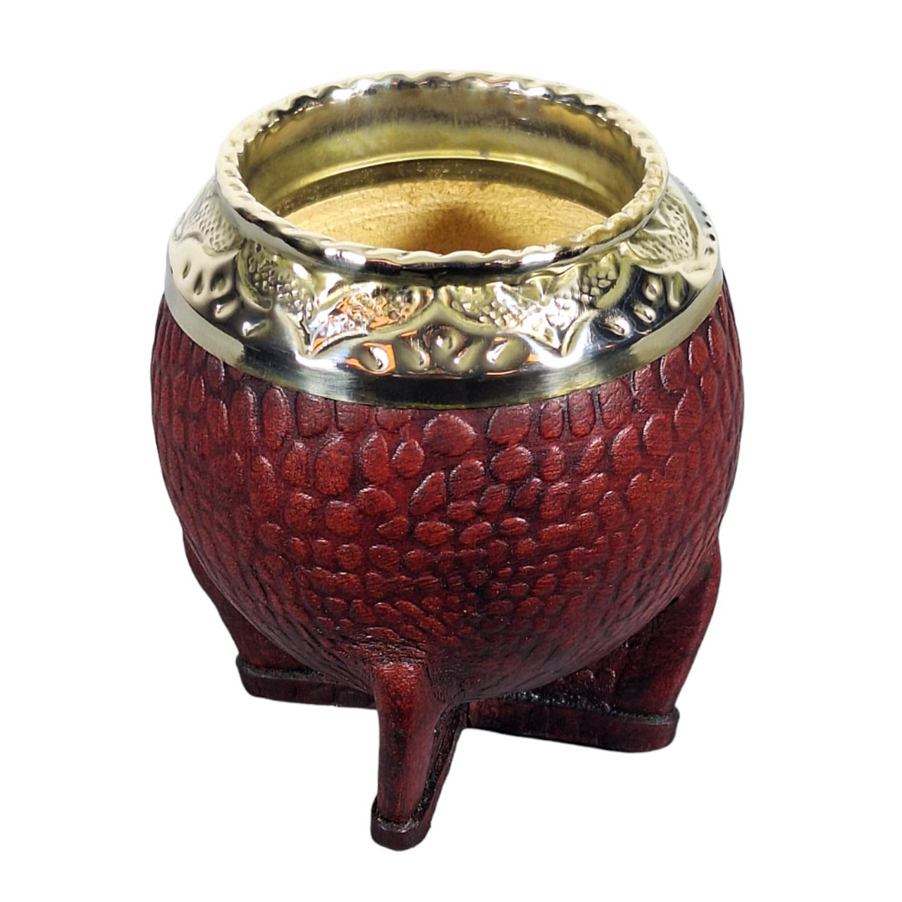Pampa Direct Matesur Mate Torpedo Cuero Croco Brown Gourd with Alpaca Engraving, Premium Quality