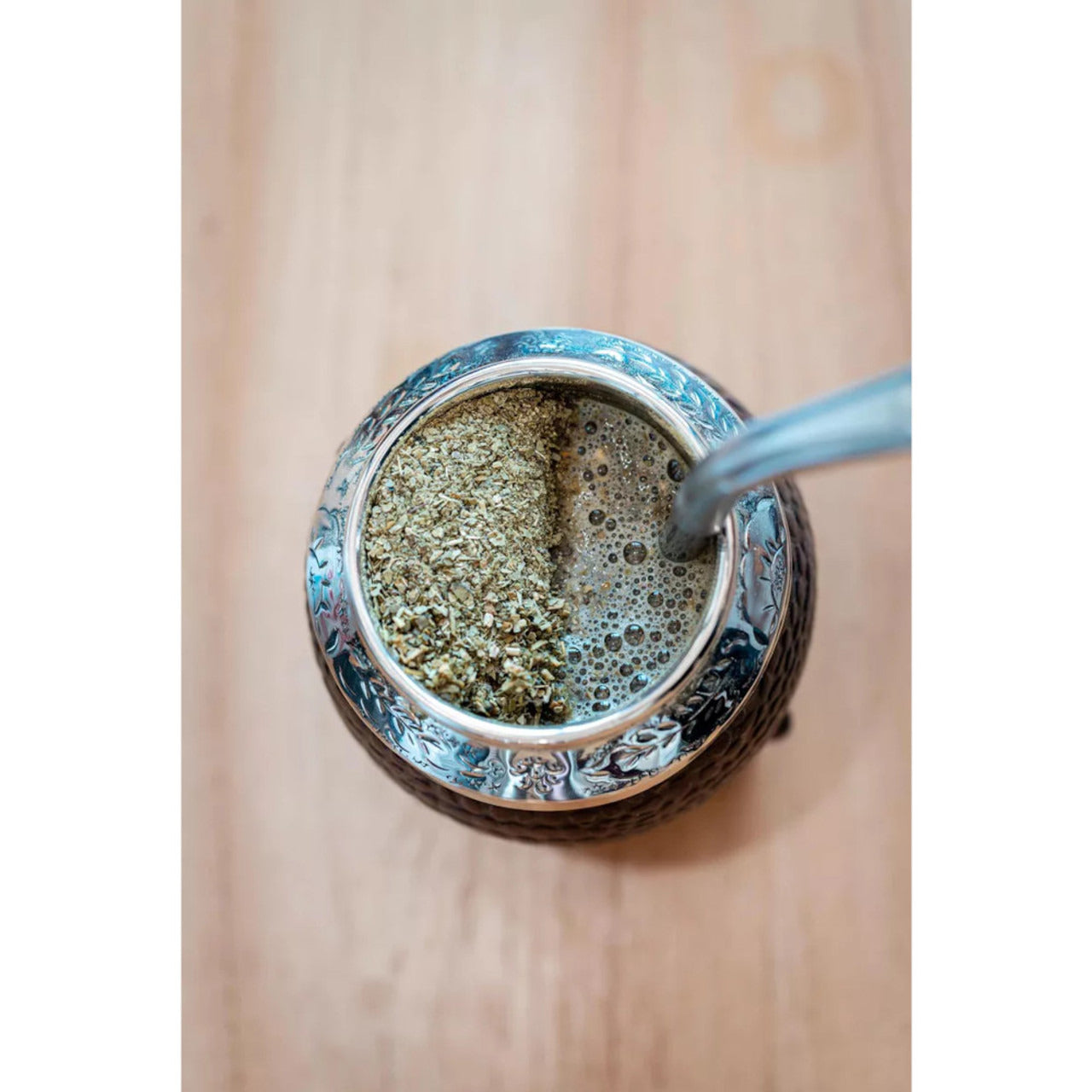 Pampa Direct Matesur Mate Torpedo Cuero Croco Brown Gourd with Alpaca Engraving, Premium Quality