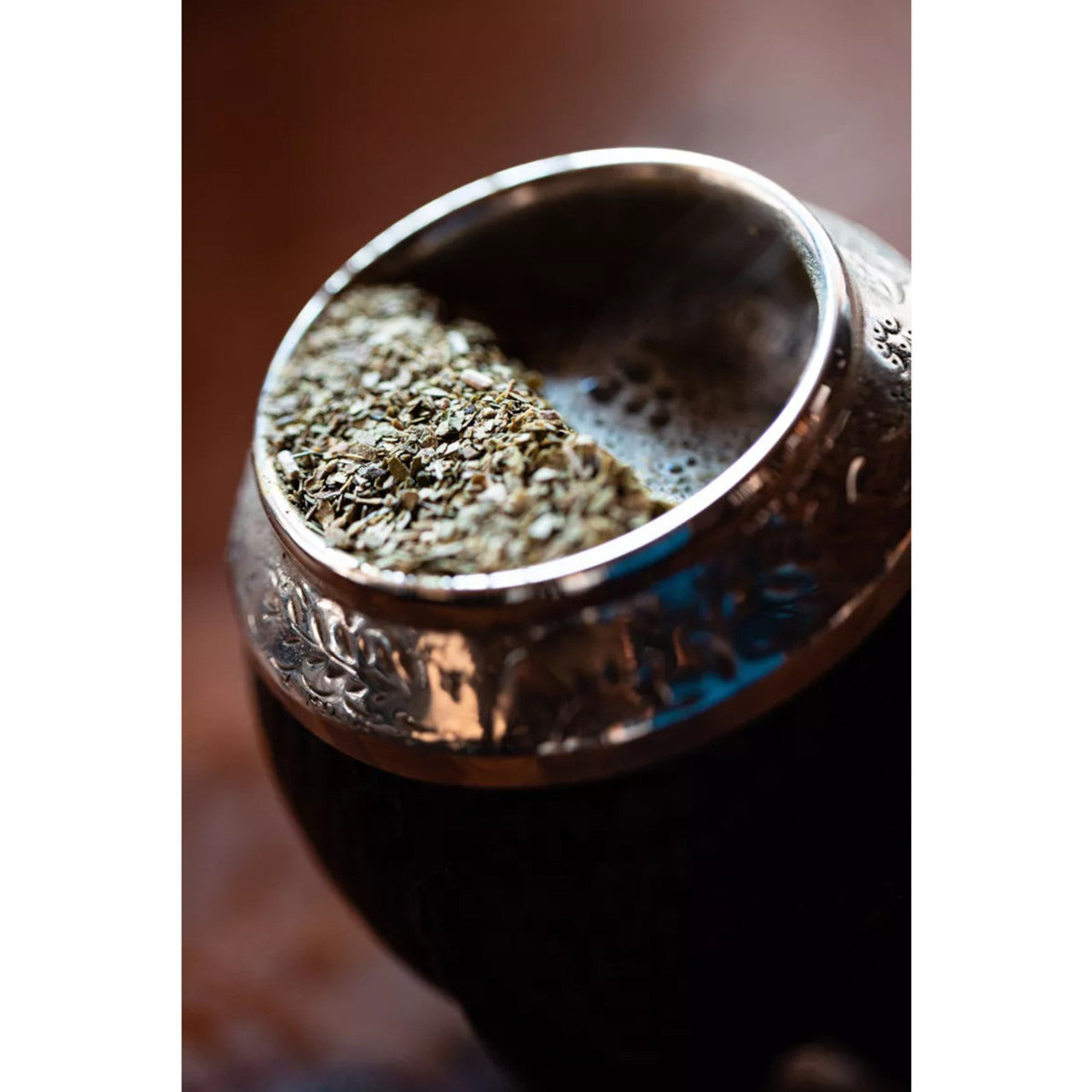 Pampa Direct Matesur Mate Torpedo Cuero Croco Brown Gourd with Alpaca Engraving, Premium Quality