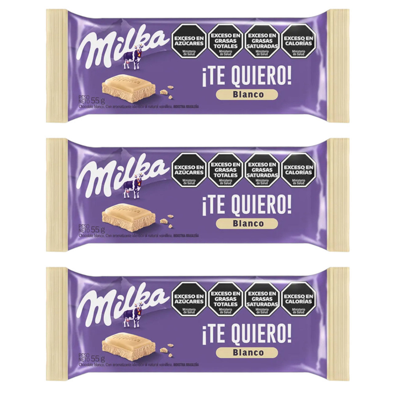 Pampa Direct Milka White Chocolate Bars Creamy Milka Chocolate Delight, 55 g / 1.94 oz (pack of 3)