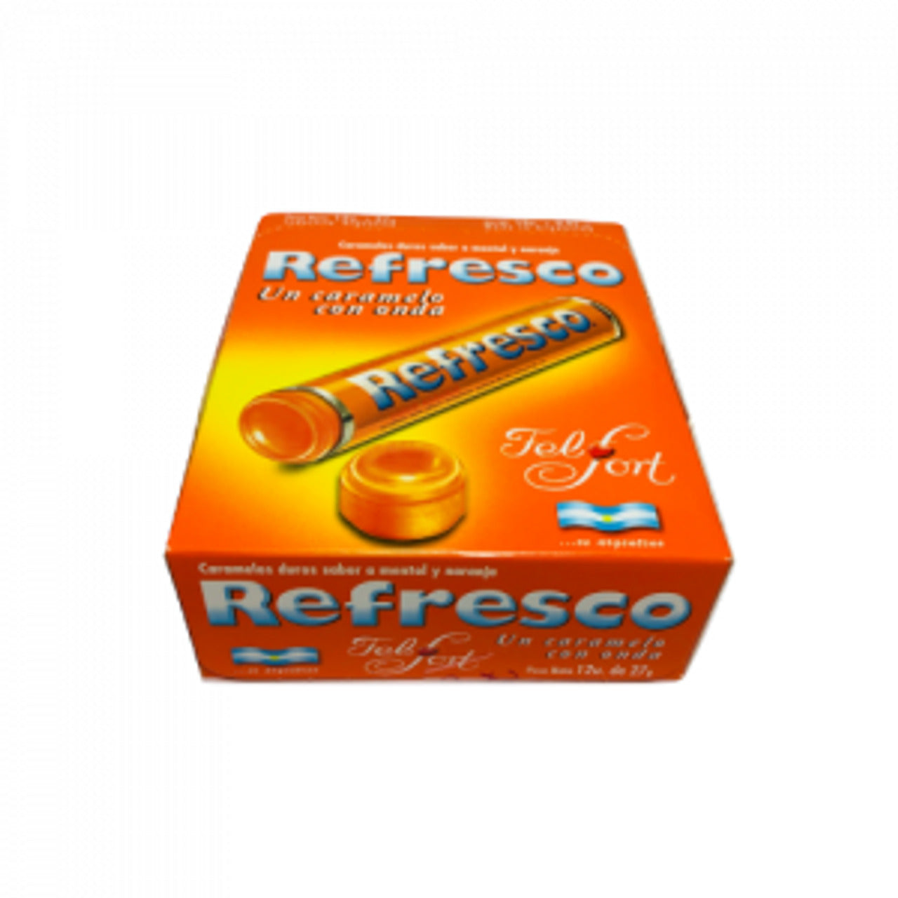 Pampa Direct Refresco Pastillas de Naranja Hard Candy Orange Flavor By Felfort, 324 g / 11.4 oz (box of 12)