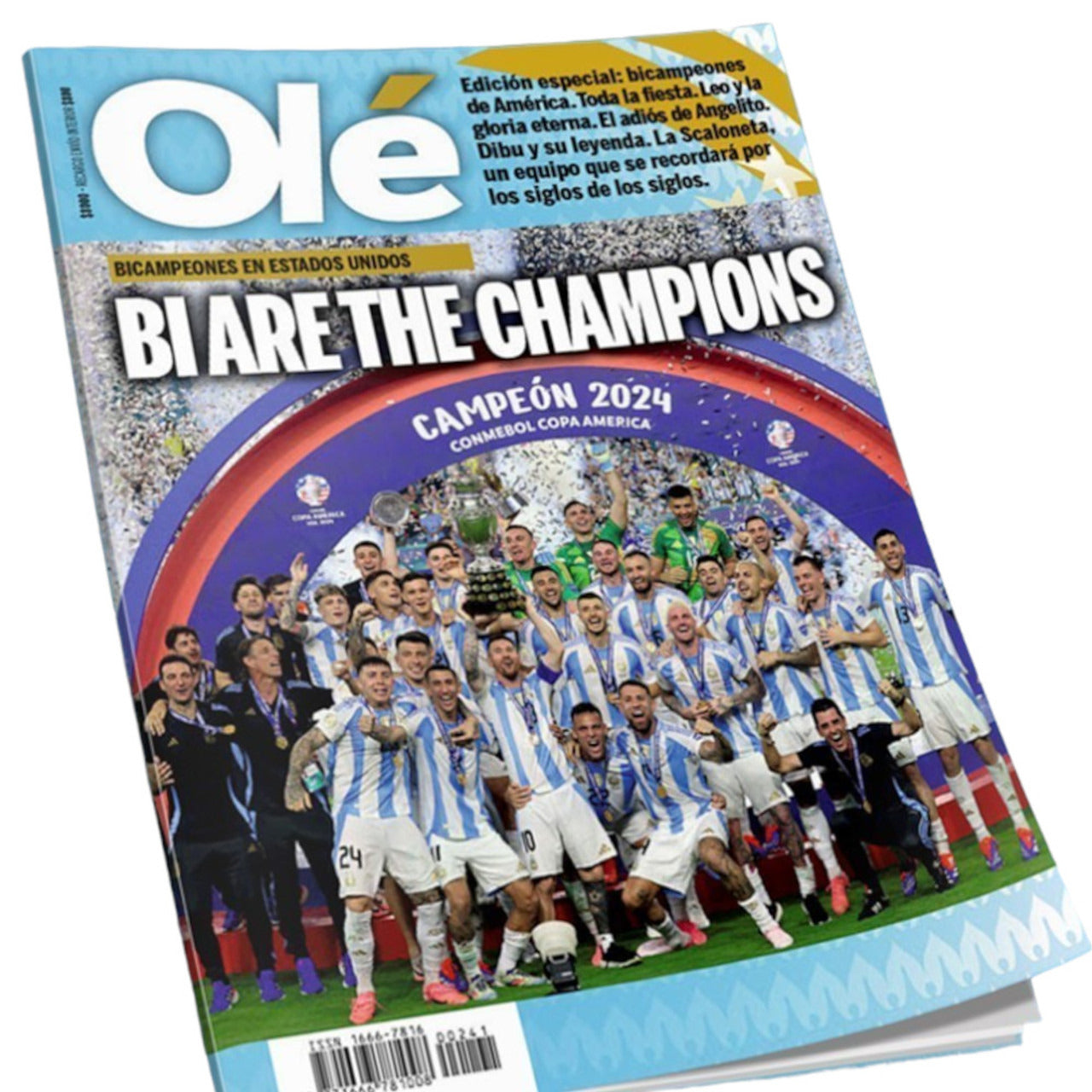 Pampa Direct Olé Bi Are The Champions Special Edition Argentina Bicampeones de América USA 2024 Revista Impresa Argentino Campeones Argentina 2024 - Argentina Magazine Olé (Spanish)