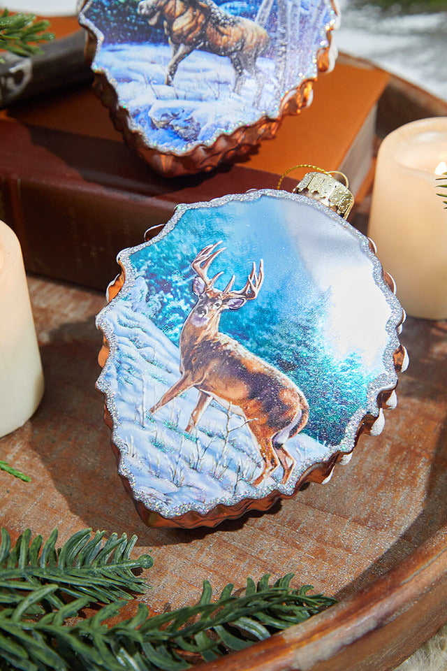 Decorator's Warehouse 5" Glass Pinecone Ornament With Winter Scene