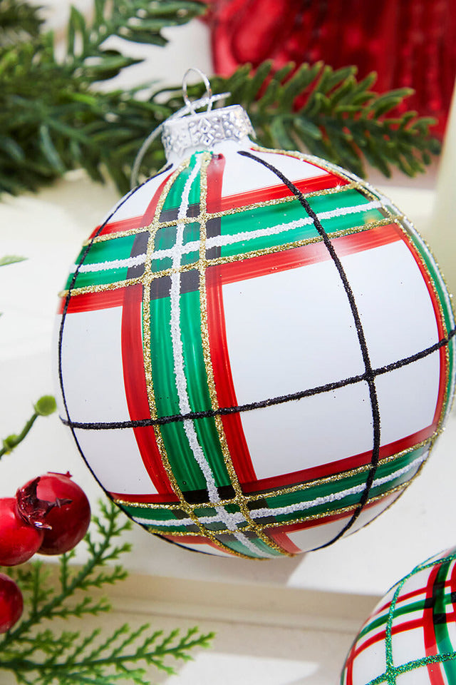 Decorator's Warehouse 4" Holiday Glitter Plaid Ornament