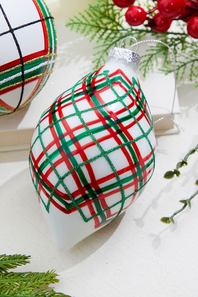 Decorator's Warehouse 4" Holiday Glitter Plaid Ornament