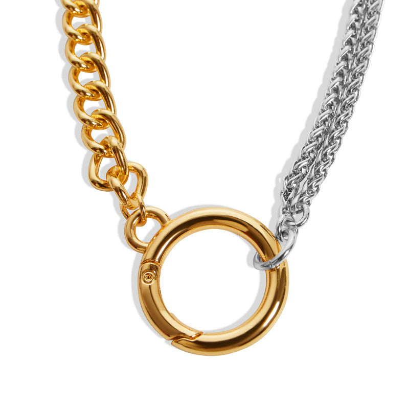 ARGENTO VIVO THE TWO TONE OPEN CIRCLE NECKLACE