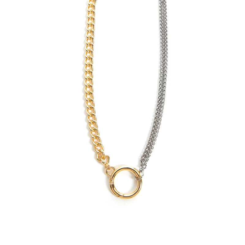 ARGENTO VIVO THE TWO TONE OPEN CIRCLE NECKLACE