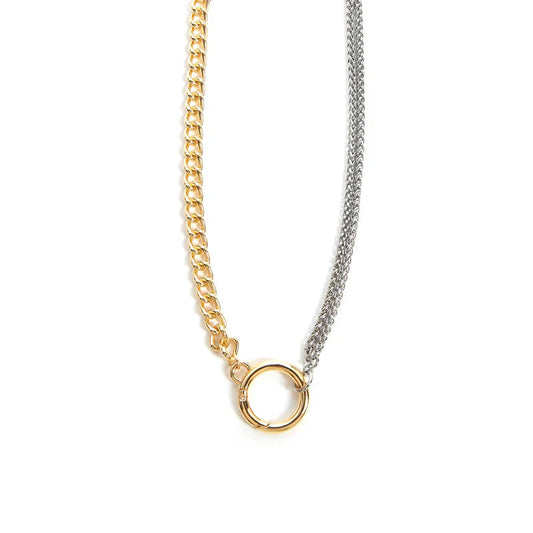 ARGENTO VIVO THE TWO TONE OPEN CIRCLE NECKLACE