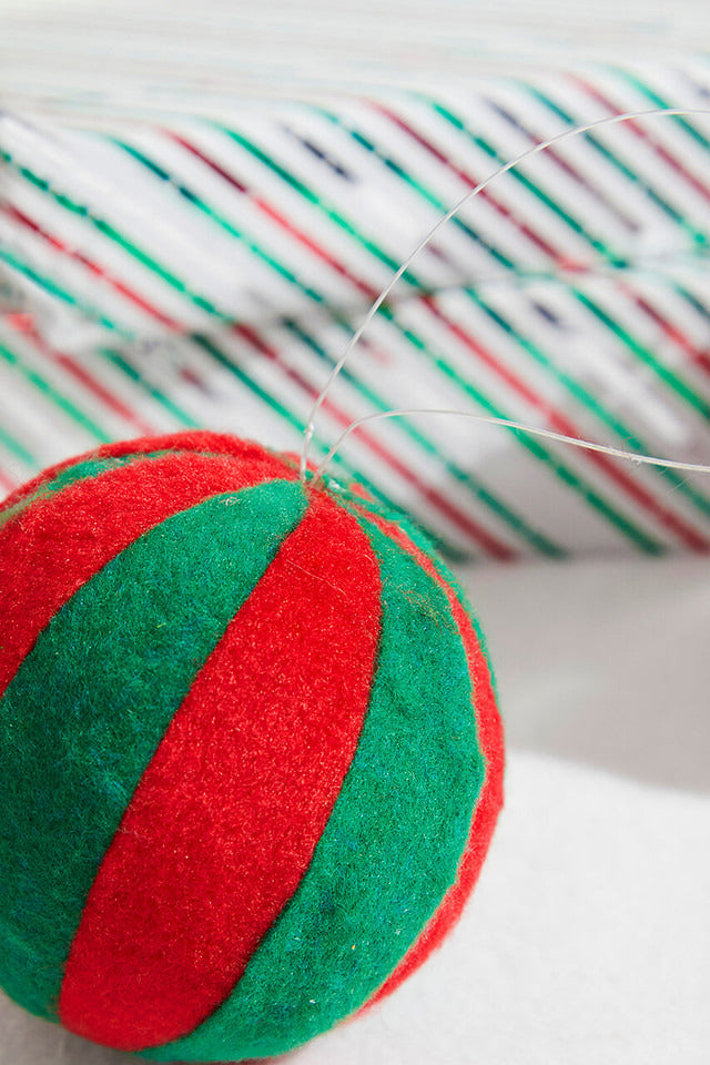 Decorator's Warehouse 4” Gumdrop Ball Ornament - Red/Green