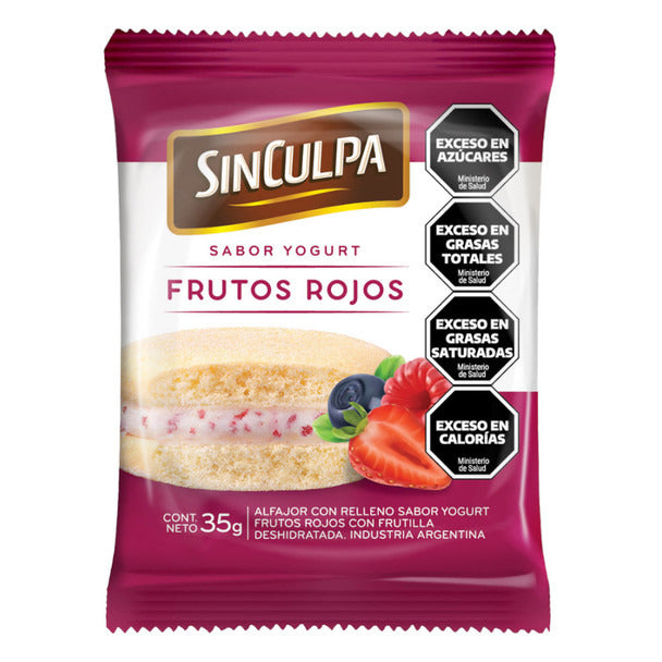 Pampa Direct Sin Culpa Alfajores with Yogurt and Red Fruit Filling Alfajores con Relleno Sabor Yogurt Frutos Rojos, 280 g / 9.8 oz (box of 8)