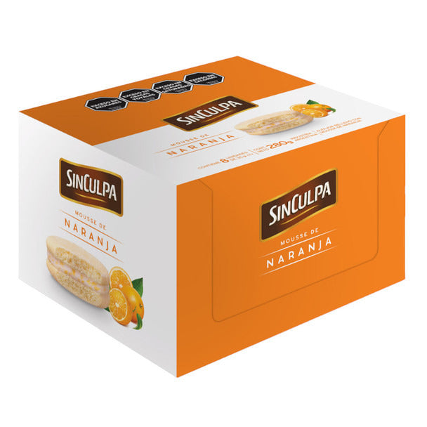 Pampa Direct Sin Culpa Alfajores with Orange Filling Alfajores con Relleno Sabor Naranja, 280 g / 9.8 oz (box of 8)