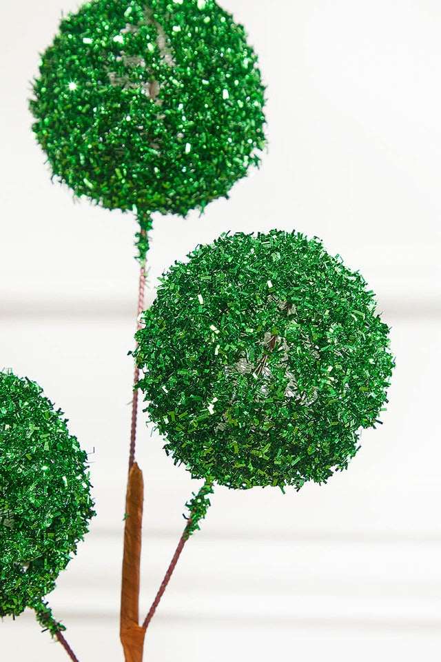 Decorator's Warehouse 18" Green Tinsel Ball Pick