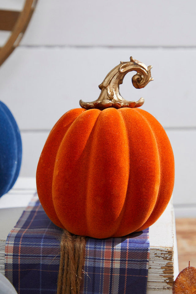 Decorator's Warehouse 6" Resin & Felt Harvest Pumpkin