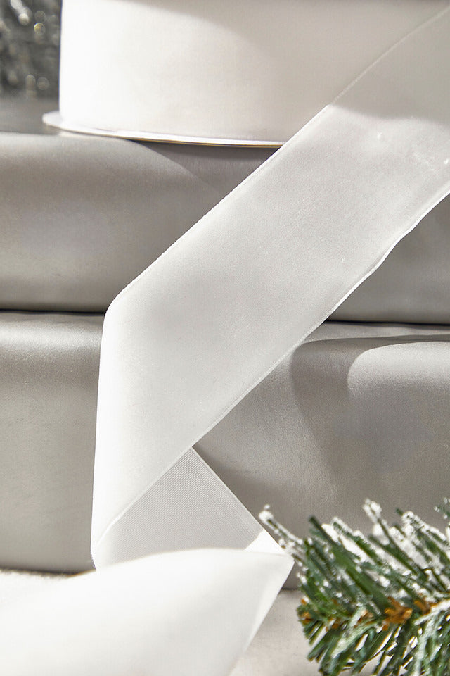 Decorator's Warehouse 1.5" x 10 Yard White Unwired Velvet Ribbon