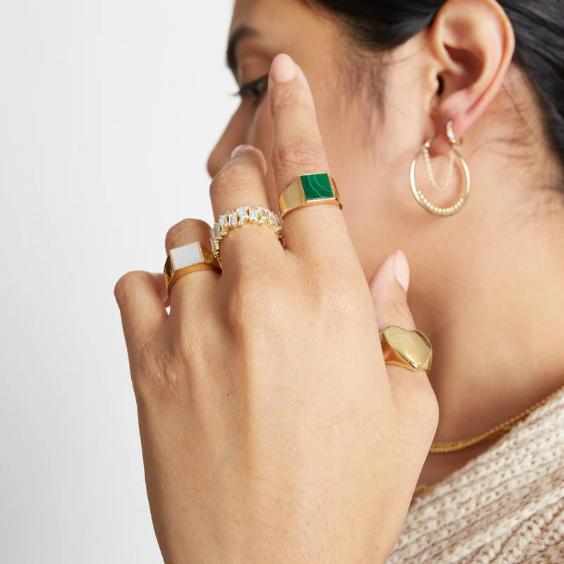 ARGENTO VIVO THE MOTHER OF PEARL SQUARE RING