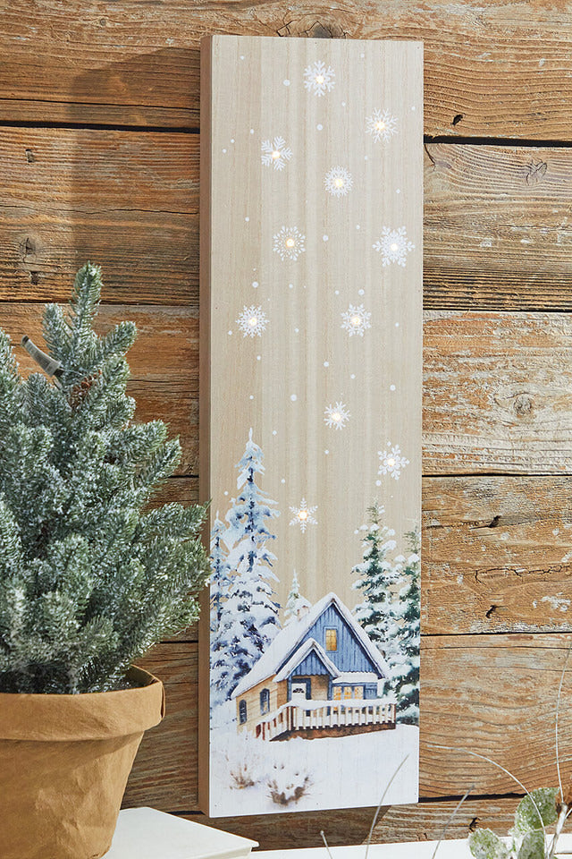 Decorator's Warehouse 24” Lighted Winter Wood Wall Art