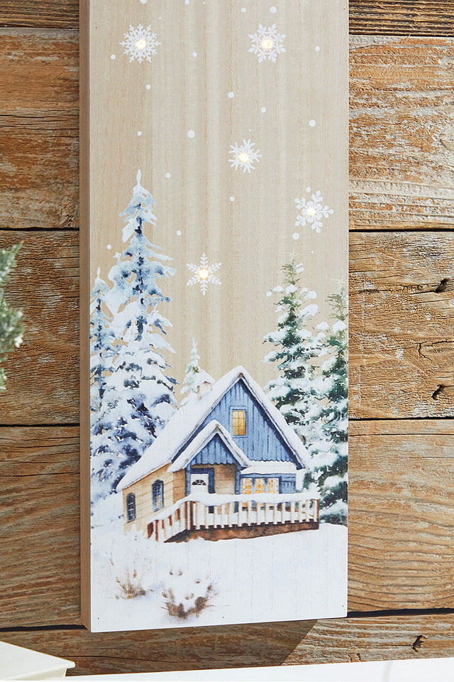 Decorator's Warehouse 24” Lighted Winter Wood Wall Art