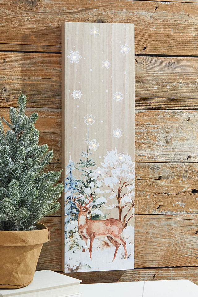 Decorator's Warehouse 24” Lighted Winter Wood Wall Art