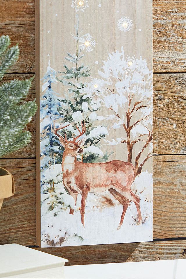 Decorator's Warehouse 24” Lighted Winter Wood Wall Art