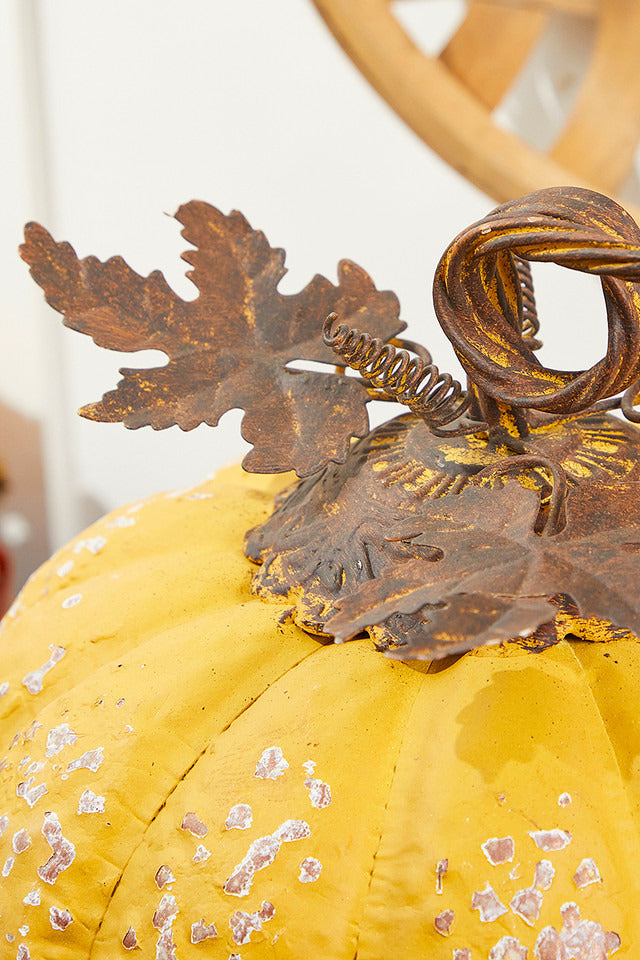 Decorator's Warehouse 15" Yellow Metal Pumpkin