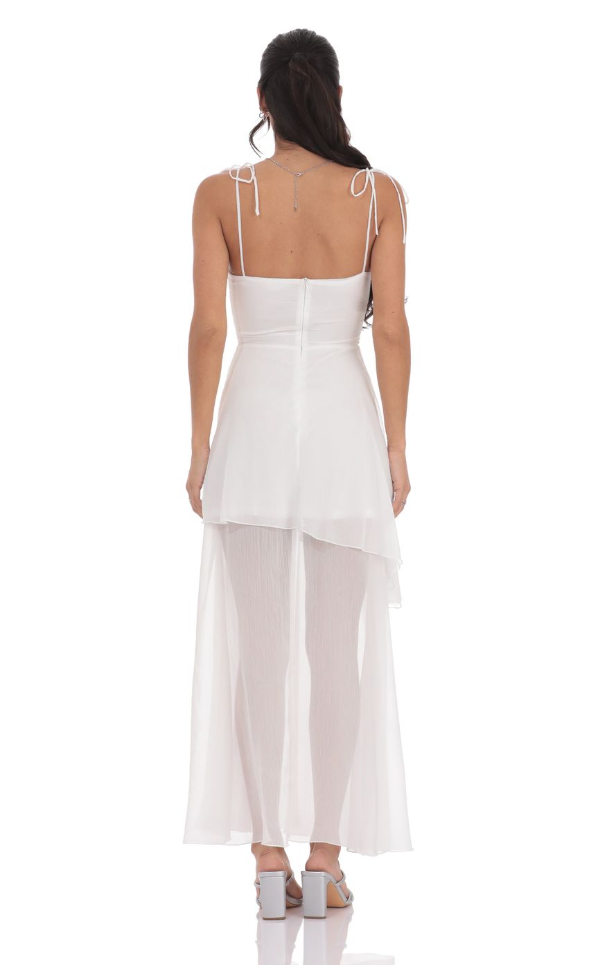 Lucy In The Sky Flow Shimmer A-line Maxi Dress in White