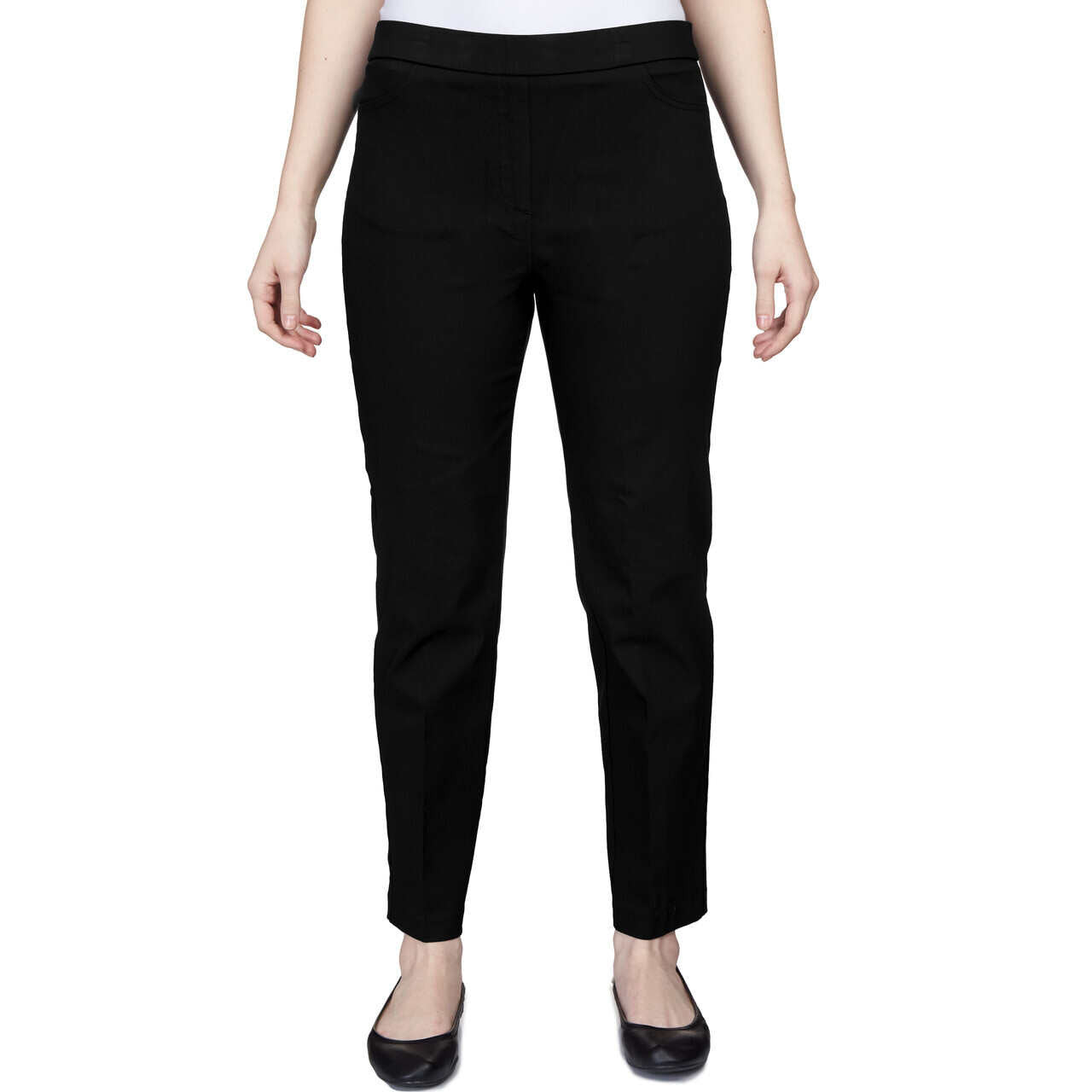 Alfred Dunner Women's Classics Allure Stretch Average Length Pant - BLACK