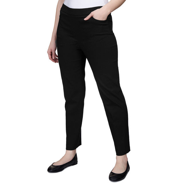 Alfred Dunner Women's Classics Allure Stretch Average Length Pant - BLACK