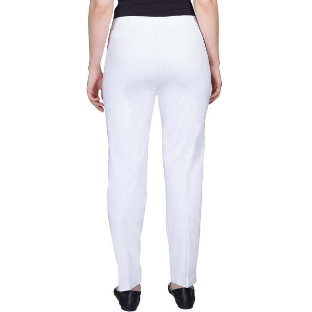 Alfred Dunner Women's Classics Allure Stretch Average Length Pant -  WHITE