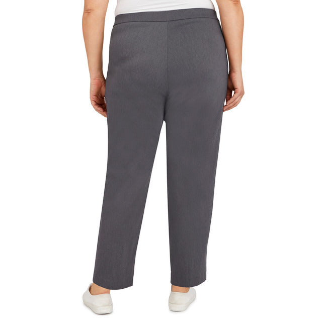 Alfred Dunner Women's Classics Allure Stretch Short Length Pant - GREY