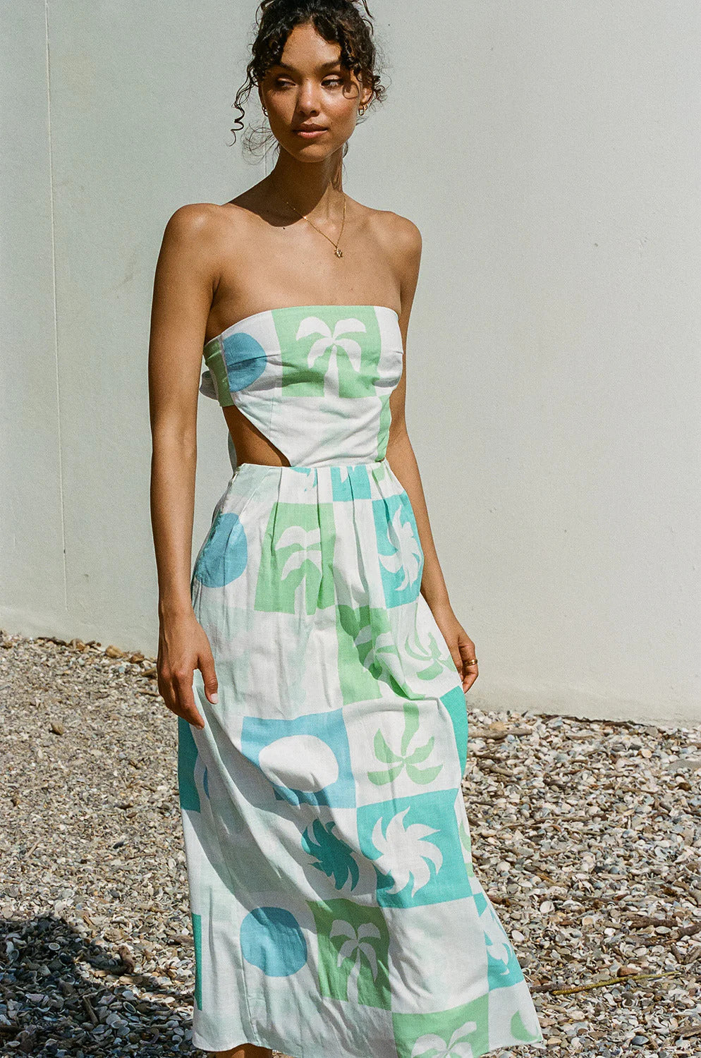 Sabo Skirt Talullah Midi Dress - Palm Tile Breeze