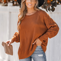 Cupshe Pumpkin Spice Textured Knit Sweater (x2)