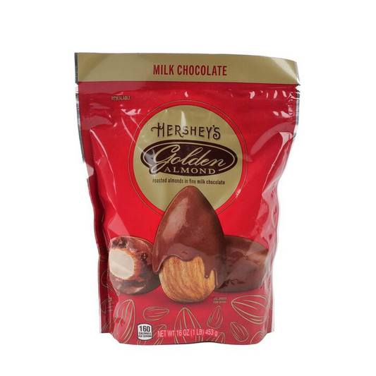 GOLDEN ALMOND Milk Chocolate Covered Almond 16oz Pouch