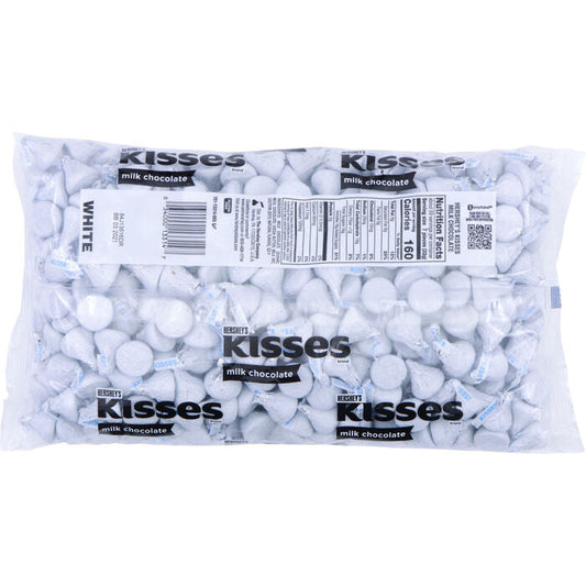 HERSHEY'S KISSES Milk Chocolates in White Foils - 66.7oz Candy Bag