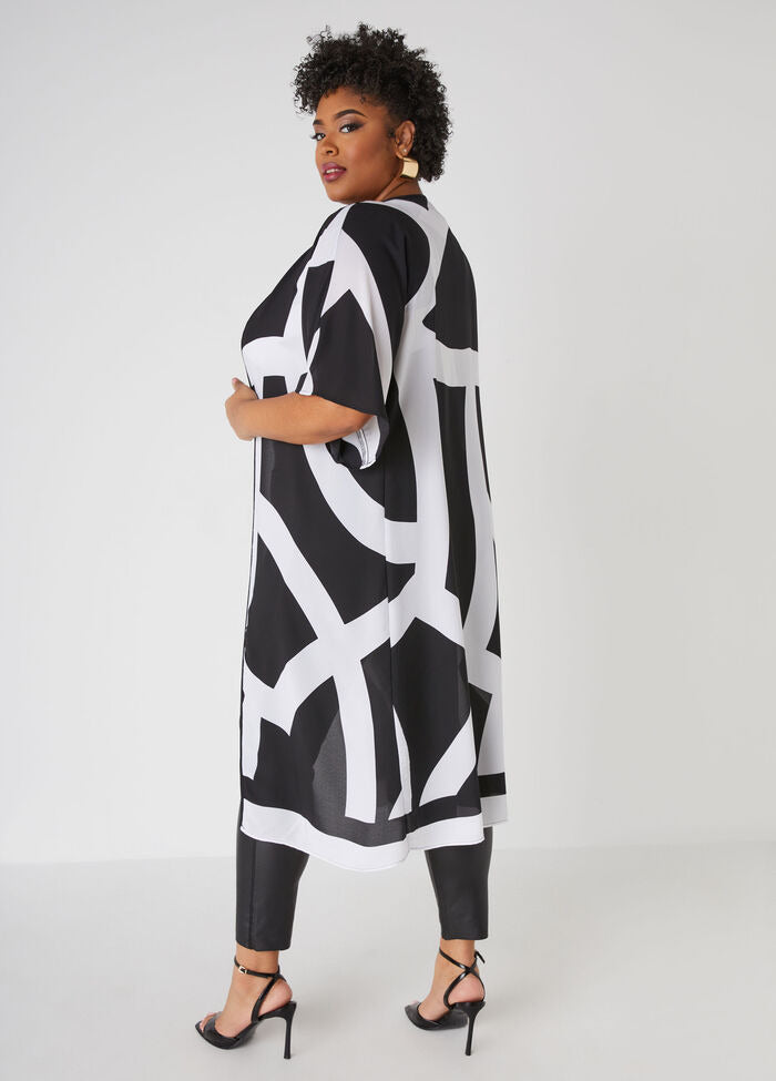 Ashley Stewart Abstract Print Kimono