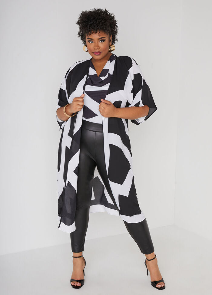 Ashley Stewart Abstract Print Kimono