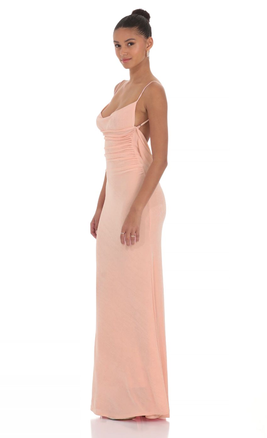 Lucy In The Sky Lace Open Back Maxi Dress in Pink
