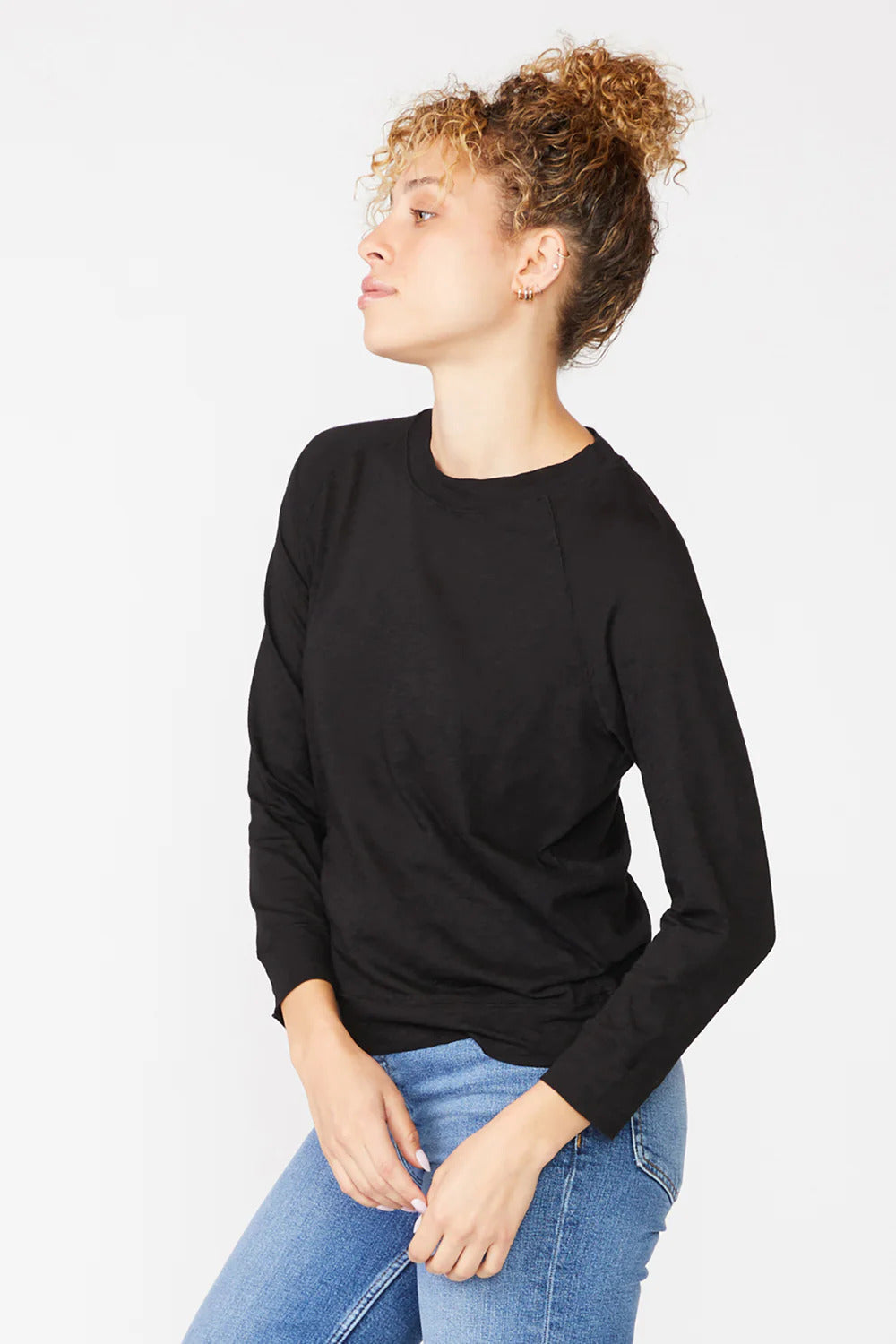 BAILEY/44 Women's Stateside Supima Slub Jersey Crewneck Sweatshirt Tee