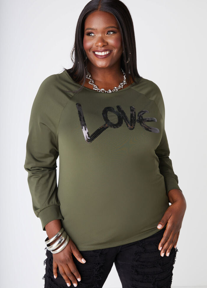 Ashley Stewart Love Sequin Embellished Tee (x2)