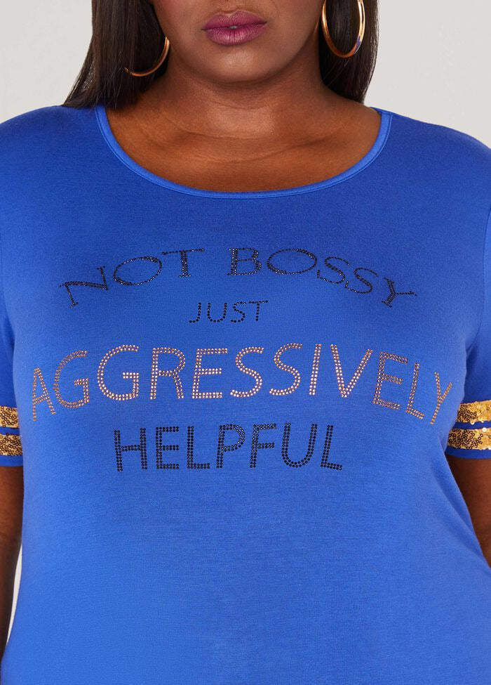 Ashley Stewart Not Bossy Embellished Tee (x2)