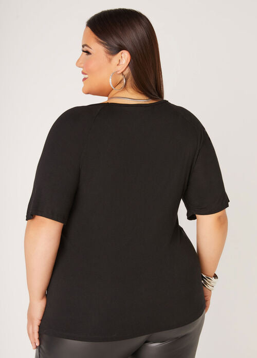 Ashley Stewart C'est La Vie Embellished Tee (x2)