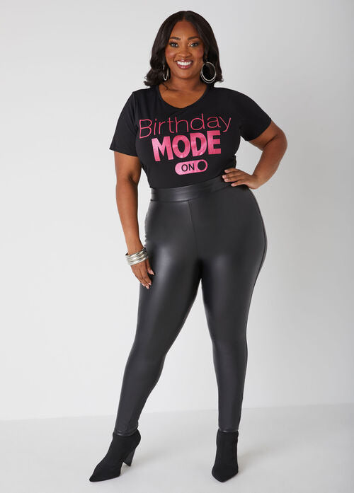 Ashley Stewart Birthday Mode On Graphic Tee (x2)