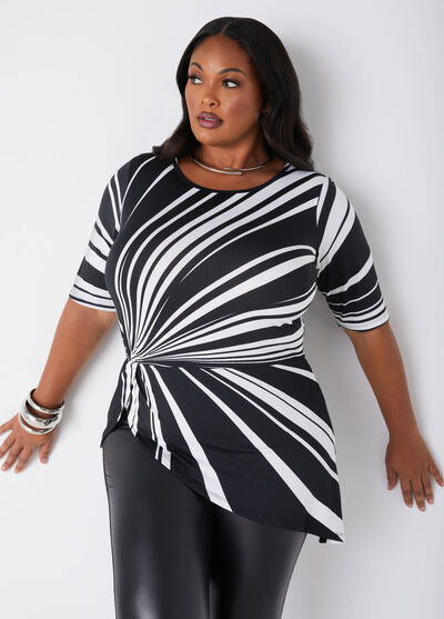 Ashley Stewart Gathered Asymmetric Swirl Top (x2)