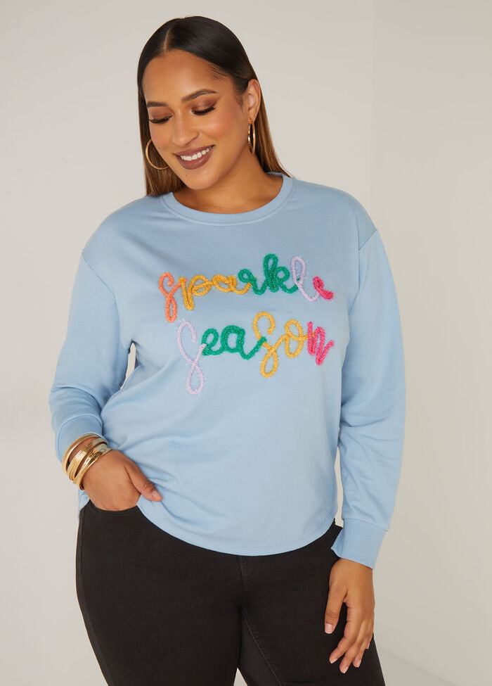 Ashley Stewart Sparkle Season Hi Low Sweatshirt (x2)