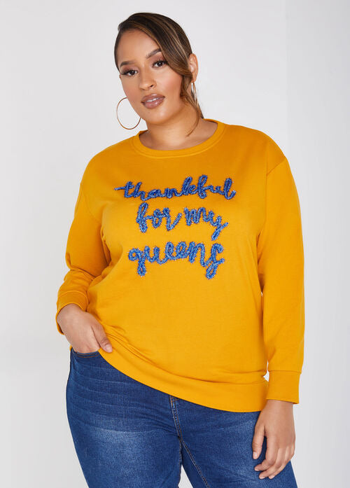 Ashley Stewart Thankful For My Queens Sweatshirt (x2)