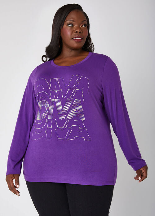 Ashley Stewart Diva Crystal Tee